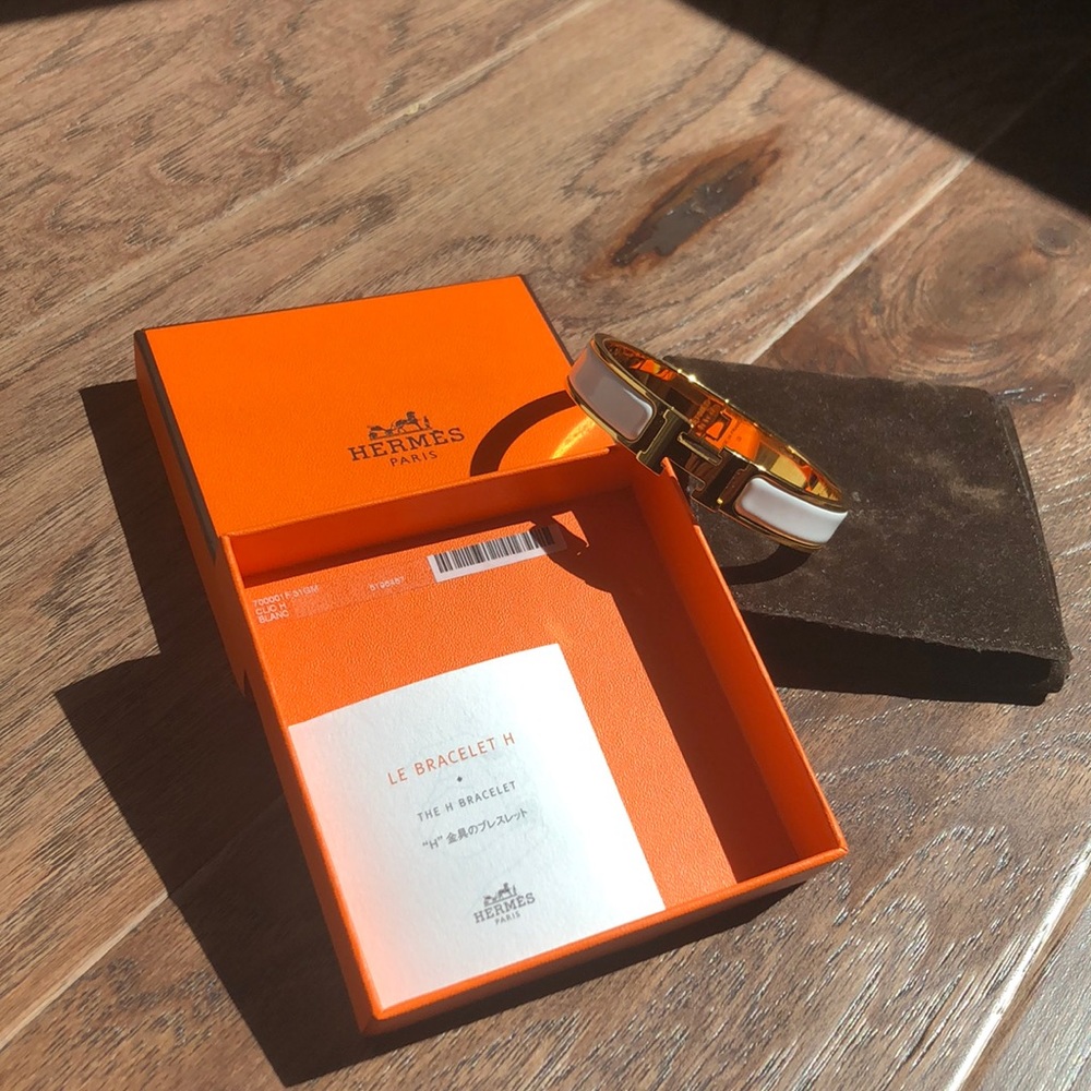 HERMÈS CLIC CLAC H BRACELET • WHITE •